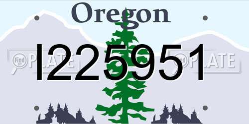 I225951 Oregon License Plate