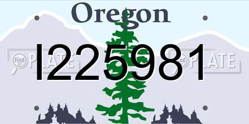 I225981 Oregon License Plate