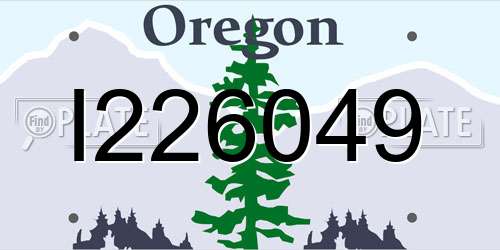I226049 Oregon License Plate