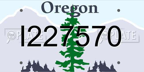 I227570 Oregon License Plate