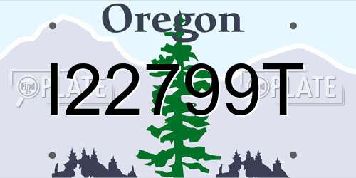 I22799T Oregon License Plate