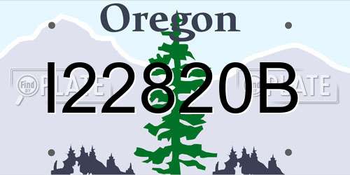 I22820B Oregon License Plate