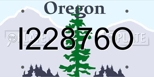 I22876O Oregon License Plate