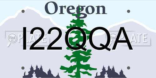 I22QQA Oregon License Plate