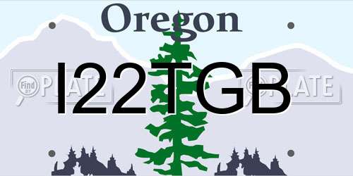 I22TGB Oregon License Plate