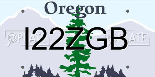 I22ZGB Oregon License Plate