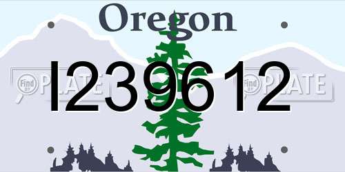 I239612 Oregon License Plate