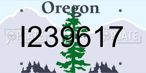 I239617 Oregon License Plate