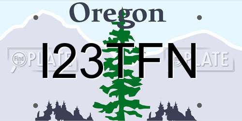 I23TFN Oregon License Plate