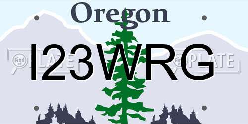 I23WRG Oregon License Plate