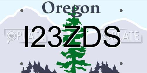 I23ZDS Oregon License Plate