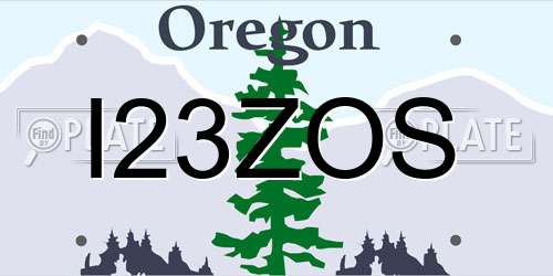 I23ZOS Oregon License Plate