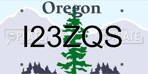 I23ZQS Oregon License Plate