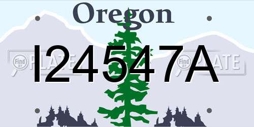 I24547A Oregon License Plate
