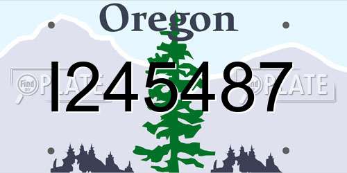 I245487 Oregon License Plate