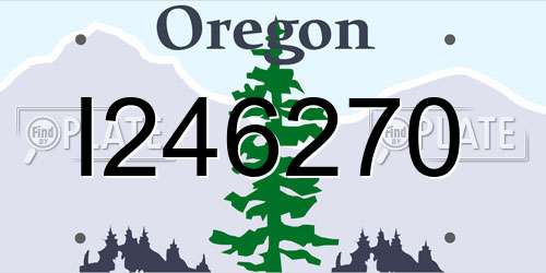 I246270 Oregon License Plate