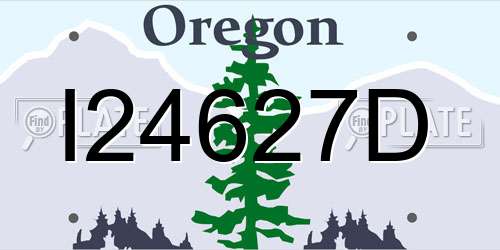I24627D Oregon License Plate