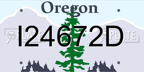 I24672D Oregon License Plate