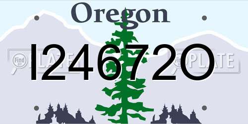 I24672O Oregon License Plate