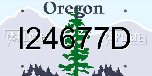 I24677D Oregon License Plate