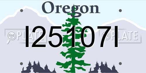 I25107I Oregon License Plate
