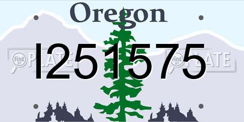 I251575 Oregon License Plate