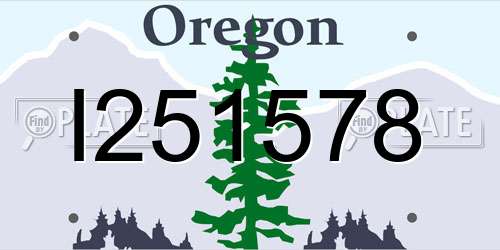 I251578 Oregon License Plate