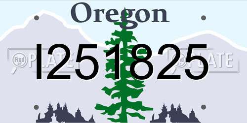 I251825 Oregon License Plate