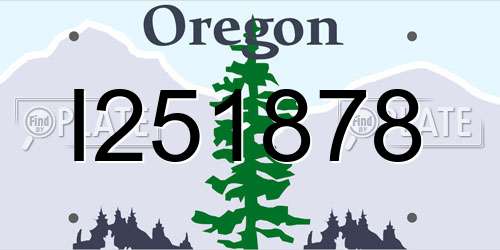 I251878 Oregon License Plate