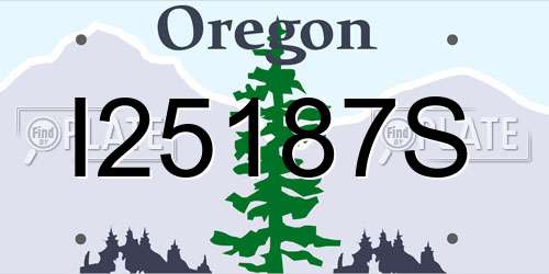 I25187S Oregon License Plate