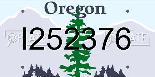 I252376 Oregon License Plate