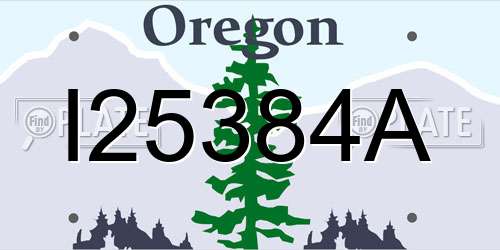 I25384A Oregon License Plate