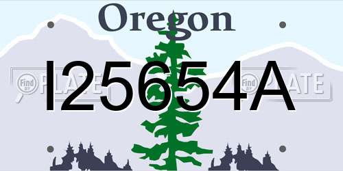 I25654A Oregon License Plate
