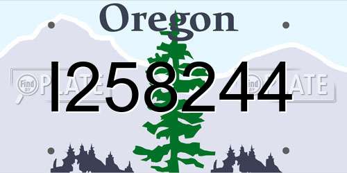I258244 Oregon License Plate