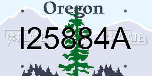 I25884A Oregon License Plate