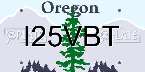 I25VBT Oregon License Plate