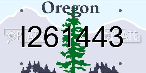 I261443 Oregon License Plate