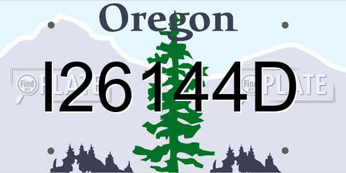I26144D Oregon License Plate
