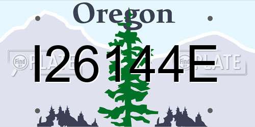 I26144E Oregon License Plate