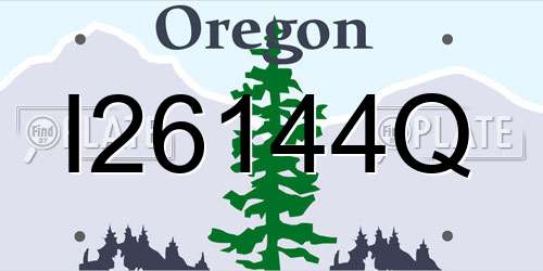 I26144Q Oregon License Plate