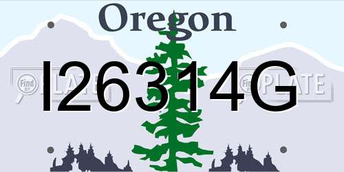 I26314G Oregon License Plate