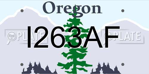 I263AF Oregon License Plate