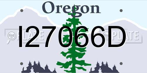 I27066D Oregon License Plate