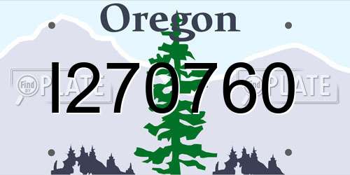 I270760 Oregon License Plate