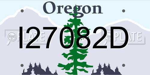 I27082D Oregon License Plate