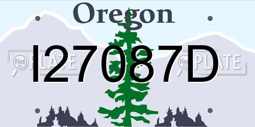 I27087D Oregon License Plate