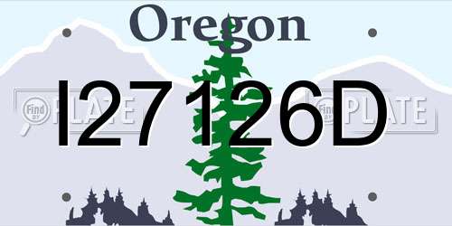 I27126D Oregon License Plate