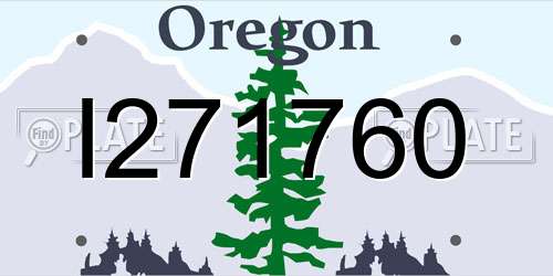 I271760 Oregon License Plate