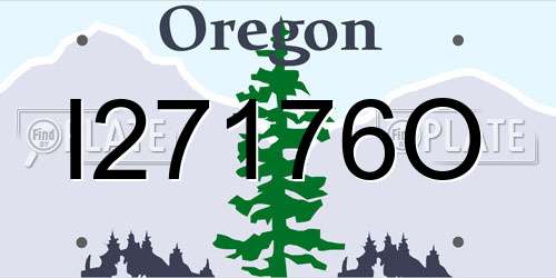 I27176O Oregon License Plate