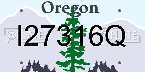 I27316Q Oregon License Plate